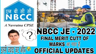 NBCC JE 2022 NBCC JE CIVIL ELECTRICAL FINAL MERITS CUTT OF MARKS AVAILABLE OFFICIAL UPDATES [upl. by Annayd]