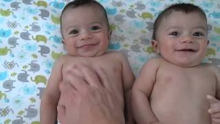 Cute twin babies tickled and laughing [upl. by Pulcheria]