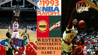 Houston Rockets Vs Seattle Supersonics 1993 Western Conference Semi Finals Game 7 nbaplayoffs [upl. by Edrahs]