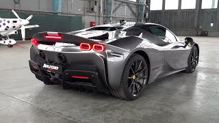 Ferrari SF90 Stradale  Start Revs amp Acceleration SOUNDS [upl. by Terza]