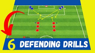 ✅6 Defensive Drills for Soccer Players  Individual amp Team Defensive Drills  Defending Drills [upl. by Nali]