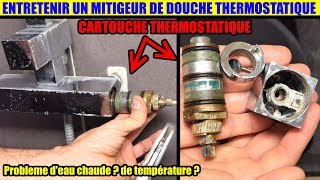 problème mitigeur de douche thermostatique eau chaude détartrer la cartouche thermostatique [upl. by Sedruol241]