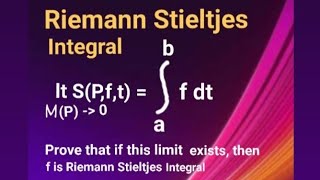 Riemann Stieltjes Integral lecture notes  Properties of Riemann Stieltjes Integral  Real Analysis [upl. by Atived]