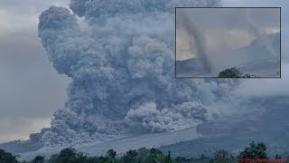 Pyroclastic Flow followed by series of Tornados Sinabung Volcano [upl. by Lissy324]