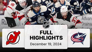 NHL Highlights  Devils vs Blue Jackets  December 19 2024 [upl. by Laohcin324]