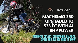 RE Machismo 350 upgraded to 535 cc high compression 41 bhp  Full review  Vintage modified bikes [upl. by Sibbie]