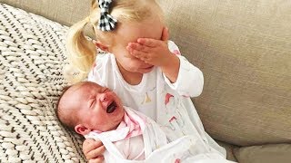 Cute and Adorable Moments of kids meeting newborn baby sibling for the first time [upl. by Lebiralc888]