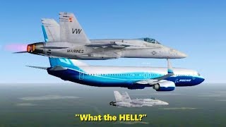 Intercepting a Boeing 737 in Flight Simulator X Multiplayer [upl. by Danyette]