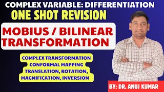 MOBIUS TRANSFORMATION ONE SHOT  BILINEAR TRANSFORMATION  COMPLEX ANALYIS ONE SHOT  CONFORMAL MAP [upl. by Iturhs]