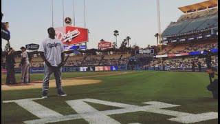 TPain sings National Anthem at LA Dodgers Game 83115 [upl. by Ahsikin847]