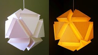 3D geometric pendant lamp  Paper lantern DIY  EzyCraft [upl. by Aicilihp]