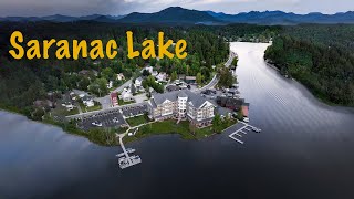 Flying over Saranac Lake in Adirondacks New York [upl. by Llerrad]