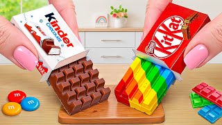 Satisfying Rainbow Cake Recipe Using KitKat and Kinder Chocolate [upl. by Aleyam102]