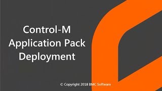 ControlM Application Pack Deployment [upl. by Jezabella]