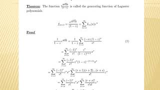 LAGUERRE Differential Equation [upl. by Enileoj]