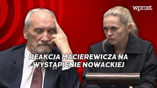 Reakcja Macierewicza na wystąpienie Nowackiej ws katastrofy smoleńskiej [upl. by Suoivatnom]