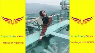 China Glass Bridge  Funny MomentPeople are terrified to cross  Glass Bridge China [upl. by Doowle]