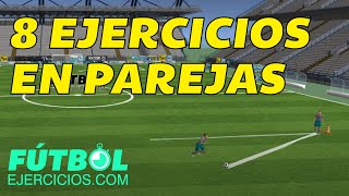 Ejercicios técnicos en parejas Fútbol pase conducción y recepción [upl. by Airtap]