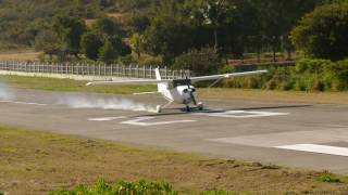 Cessna 172 Blows Tire On Landing  St Barths [upl. by Thackeray317]