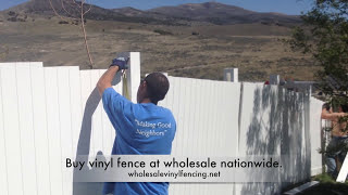 How To Install Your Vinyl Fence On A Hill – Quick amp Easy Method [upl. by Leacock360]