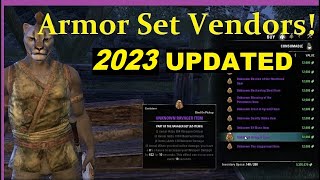 🔷 ESO  Cyrodiil Armor Set Vendors UPDATED Locations amp Armor Sets Lists [upl. by Alioz]