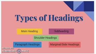 Types of Headings CSEC EDPM [upl. by Ellegna]