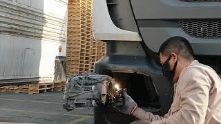 How to replace head light bulb of MercedesBenz actros 2040 [upl. by Liatrice]