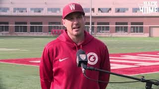 WSU Football Jake Dickert after Practice 10521 [upl. by Tiffie]