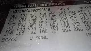 GMC Sierra Chevy Silverado Paint Code Locations [upl. by Anilatak]