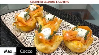 ANTIPASTO PERFETTO PER NATALE  Cestini di SALMONE e Philadelphia [upl. by Anovad]