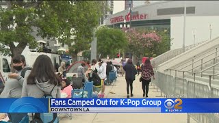 Fans Camp Out To Get Prime Seats For BTS Concert At Staples Center [upl. by Kiefer]