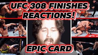 MMA GURU Reacts To EVERY FINISH From The UFC 308 Fight Card [upl. by Acenom]