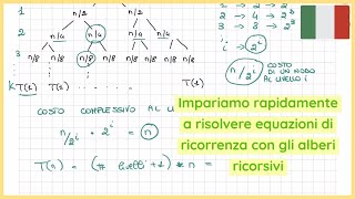 EQUAZIONI DI RICORRENZA  ALBERI RICORSIVI [upl. by Hobard]