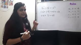 Multiplication of Integers For Class 6 to Class 8  Multiplication Of Integers in Hindi [upl. by Ailemor]