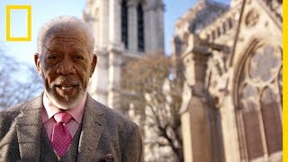 NotreDame de Paris  quand Morgan Freeman découvrait la Sainte Couronne [upl. by Saticilef901]