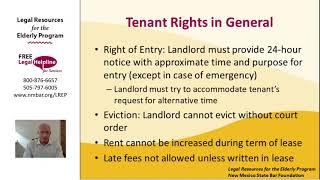 LandlordTenant Law NMSBF Legal Resources for the Elderly Program [upl. by Joshia322]