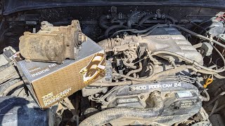 How to replace the starter on a Toyota 34L 5VZFE engine  Tacoma 4Runner Tundra T100 Prado [upl. by Kesley]