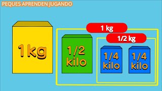 Unidades de medida para niños el kilogramo La masa Video de Peques Aprenden Jugando [upl. by Reyam536]