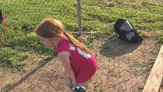 SOFTBALL OLIVIA VOMITS TWICE REFUSES TO LEAVE THE GAME [upl. by Aracaj]