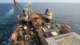 URANUS amp MAGNUS  Towing SemiSub Pipelaying Vessel Castoro Sei [upl. by Kania]