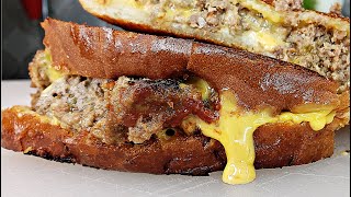 MEATLOAF SANDWICH  Grilled Cheese Meatloaf Sandwich  LEFTOVER Meatloaf Recipe Idea [upl. by Lewls987]