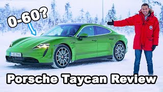 Porsche Taycan 4S amp Turbo S review launched snowdrifted range and TOILET tested [upl. by Jarvey]