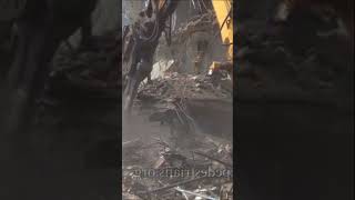 Building Gets Demolished By Crane Wrecking Ball 2 [upl. by Onra393]