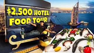 24 HOURS Eating at The Only SEVEN STAR HOTEL In The World Burj Al Arab FOOD TOUR amp ROOM REVIEW [upl. by Annoek]