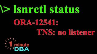 1minDBA lsnrctl status shows TNS No Listener event listener is running [upl. by Rehtnug]