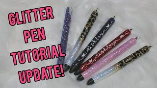 Epoxy Glitter Pen Tutorial Part 2 Update  NEW Tips amp Tricks  Leopard Print Pens  Inkjoy Papermate [upl. by Giguere]