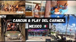 Cancun Mexico Vlog 🇲🇽 I Night excursions ATVS waterpark Cave tour Nightlife pool partyZipline [upl. by Amaso]