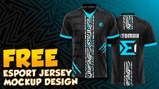 FREE ESPORTS JERSEY MOCKUP DESIGN FREE TSHIRT MOCKUP PSD with PATTERN VNECK [upl. by Fleece]