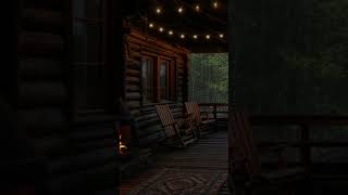 Cozy Balcony Retreat  Rain and Fireplace Ambience for Sleep and Healing [upl. by Uzia]