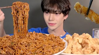 SUB매운 쟁반짜장 탕수육 중식 먹방 MUKBANG ASMR HotSpicy Jjajangmyeon 짜장면 Korean Black bean Noodles eating show [upl. by Neelia]